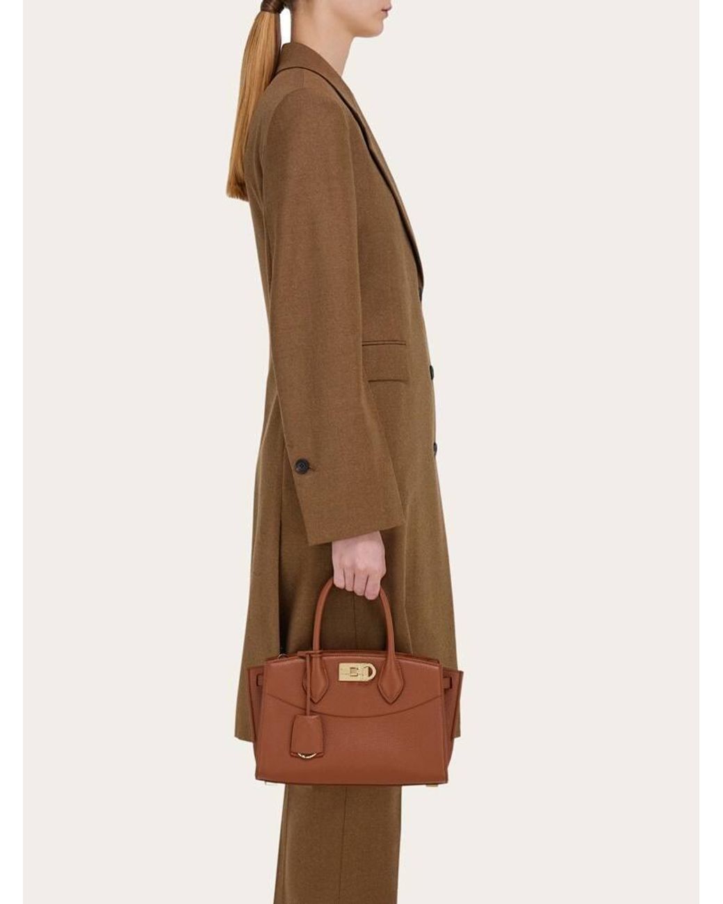Ferragamo Brown New Studio Soft Bag (M)