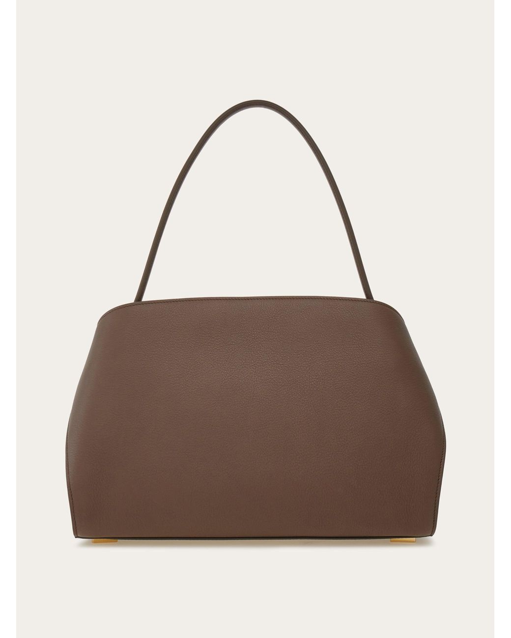Ferragamo Brown Hug Soft Bicolor Shoulder Bag (M)
