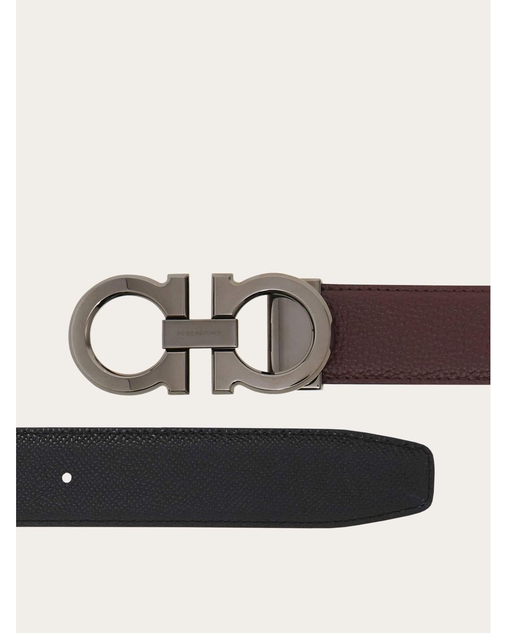 Ferragamo Brown Reversible And Adjustable Gancini Belt for men