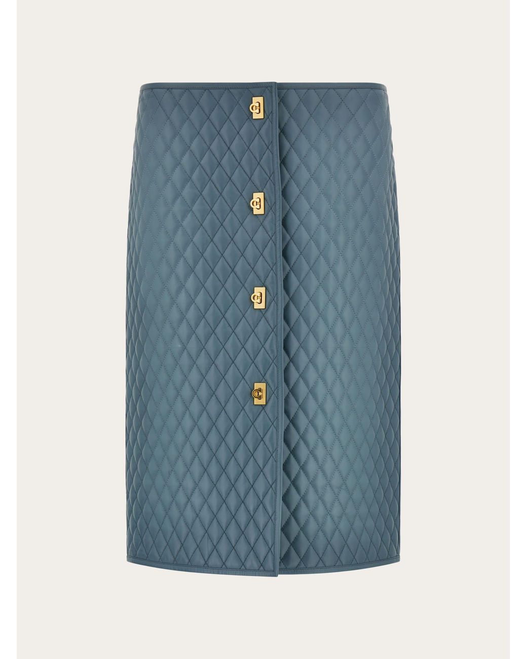 Ferragamo Blue Quilted Nappa Skirt