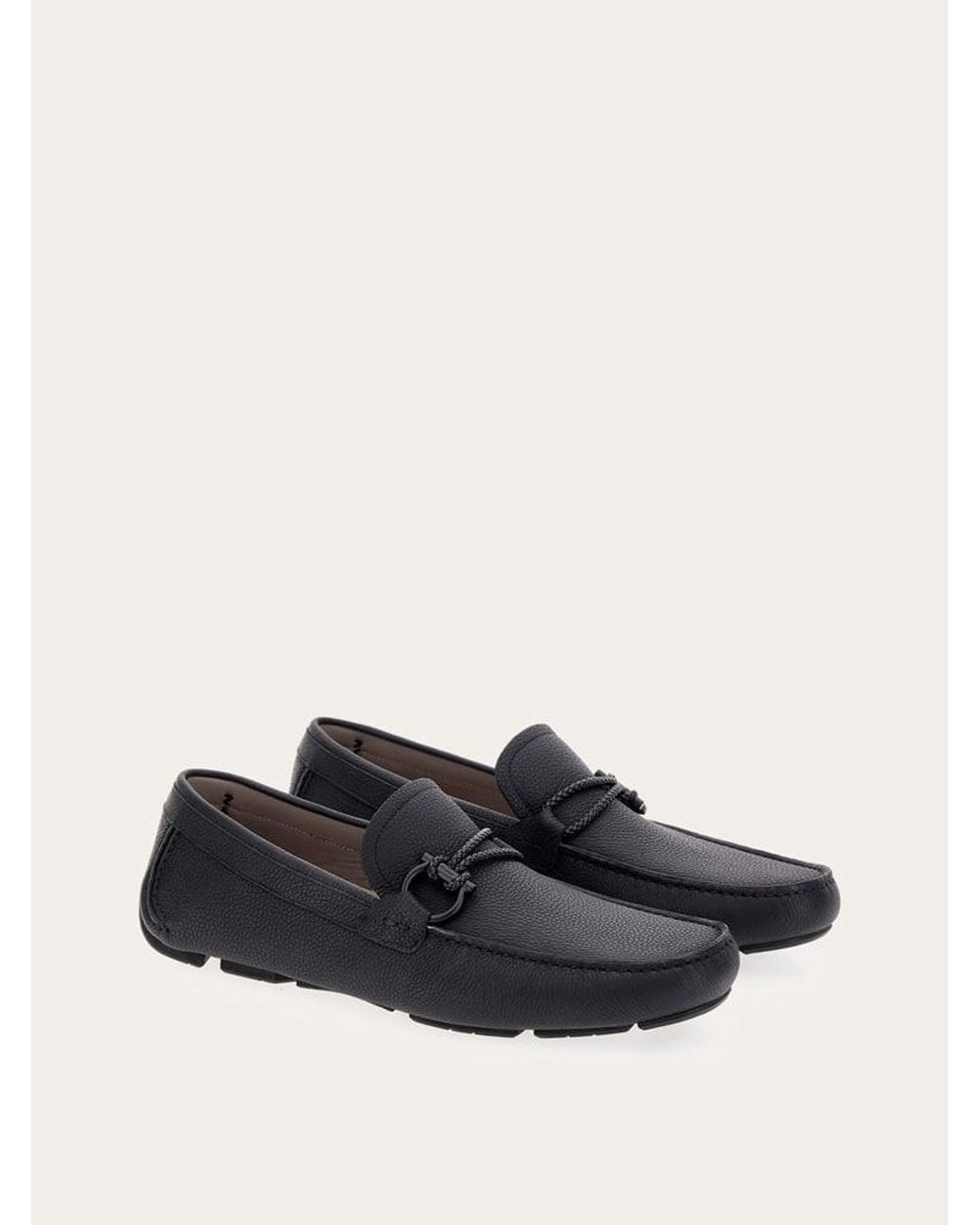 Ferragamo Herren Driver Mokassin Mit Gancini-Element Größe in Black für Herren