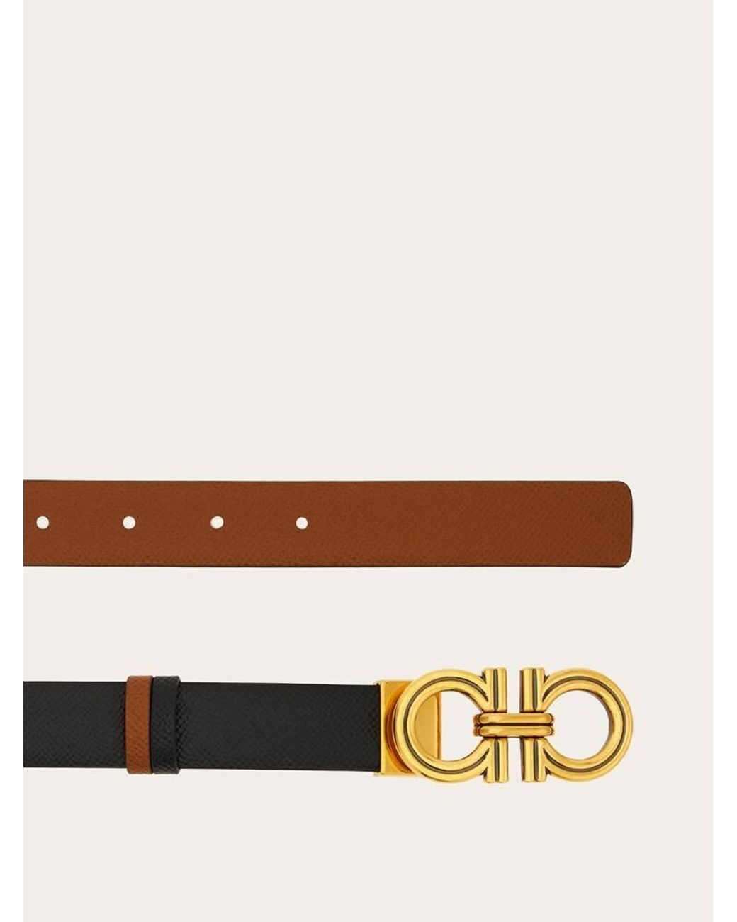 Ferragamo White Reversible And Adjustable Gancini Belt
