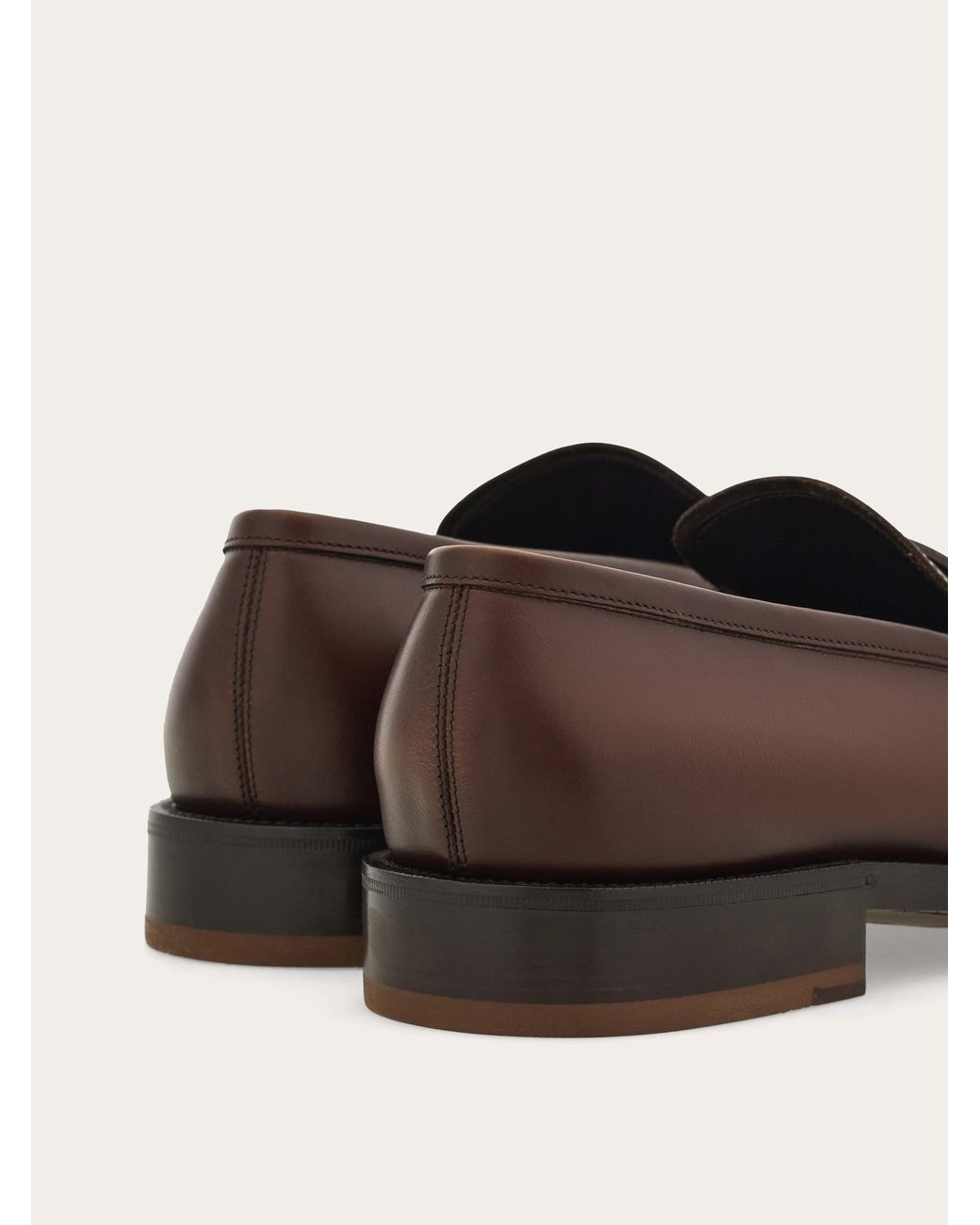 Ferragamo Brown Loafer With Hug Buckle for men