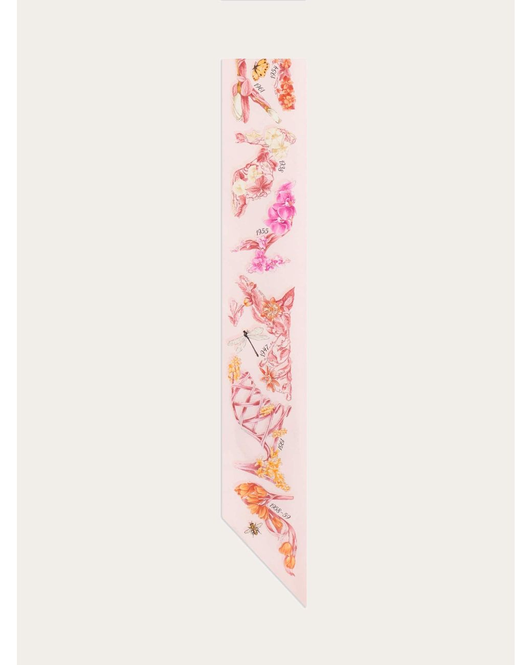 Ferragamo Pink Eden Shoes Print Silk Mini Bandeau
