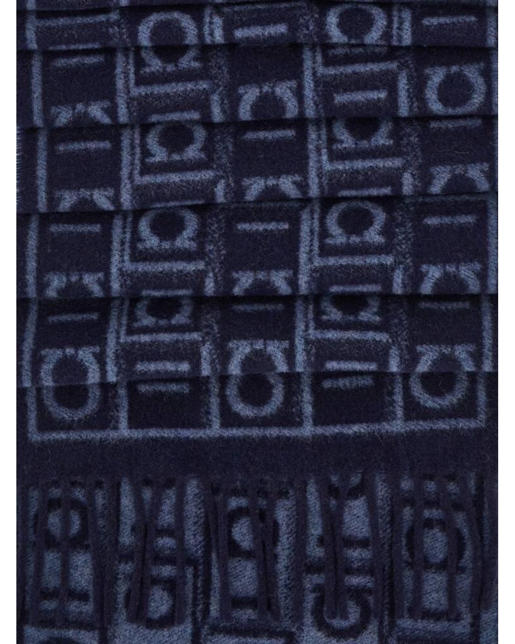 Ferragamo Blue Monogram Scarf for men