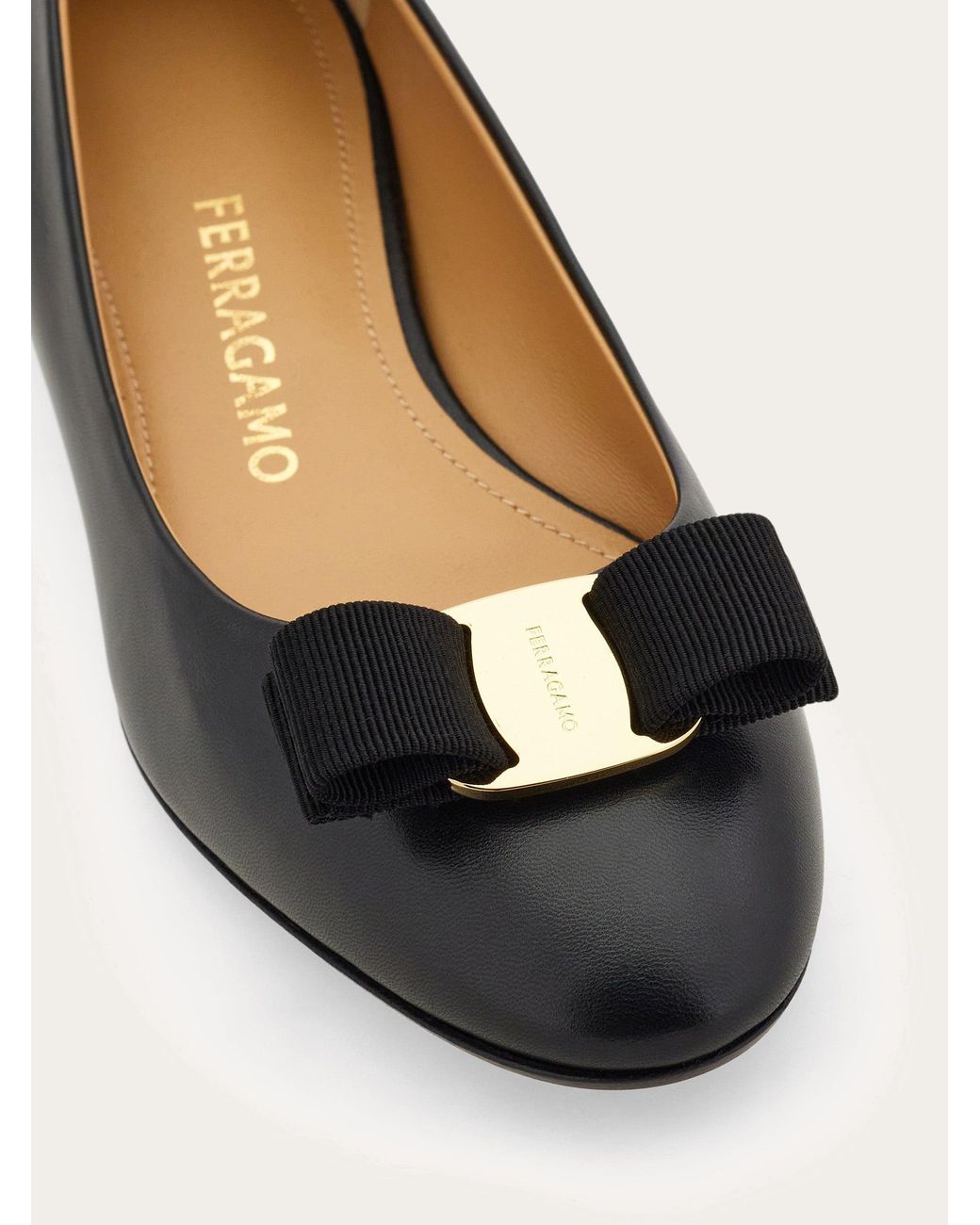 Ferragamo Black Varina Ballet Flat .5