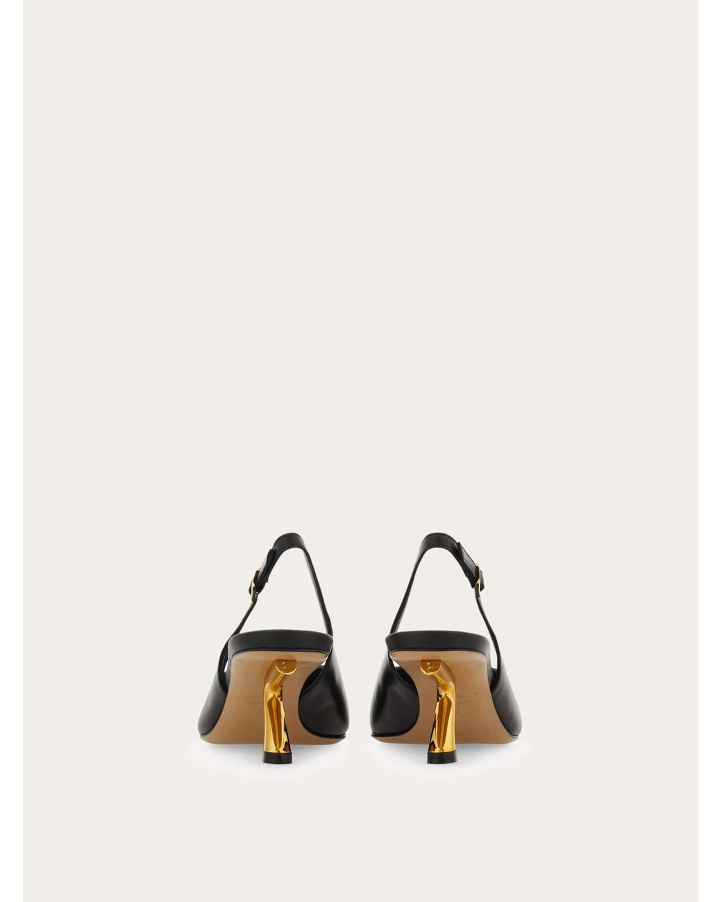 Ferragamo Natural S-Shaped Heel Slingback