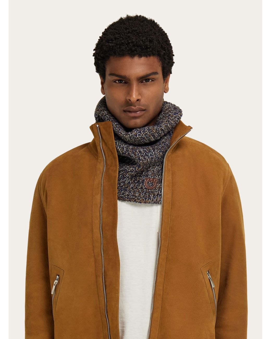Ferragamo Black Cowl Scarf for men