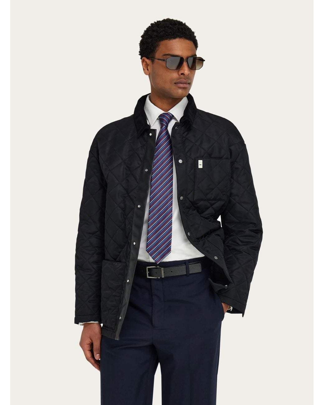 Ferragamo Blue Dots Jacquard Tie for men
