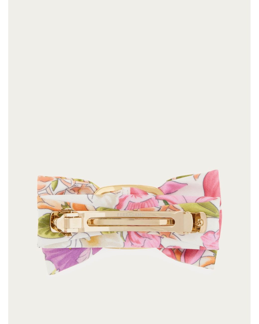 Ferragamo Natural Spring Print Vara Bow Hair Clip