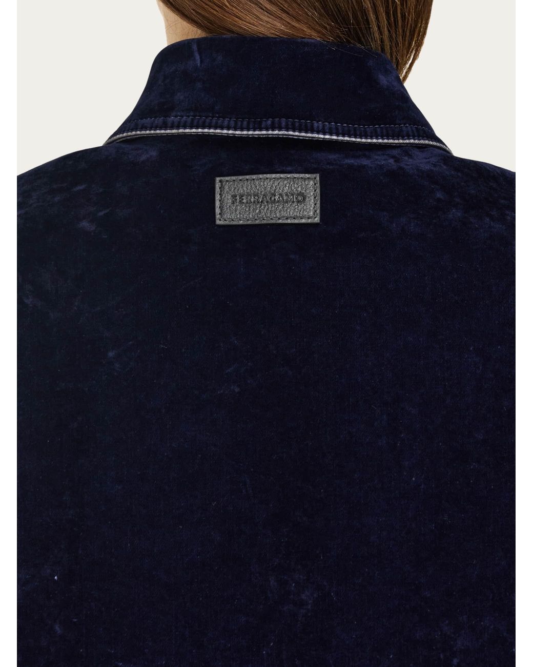 Ferragamo Blue Boxy Jacket