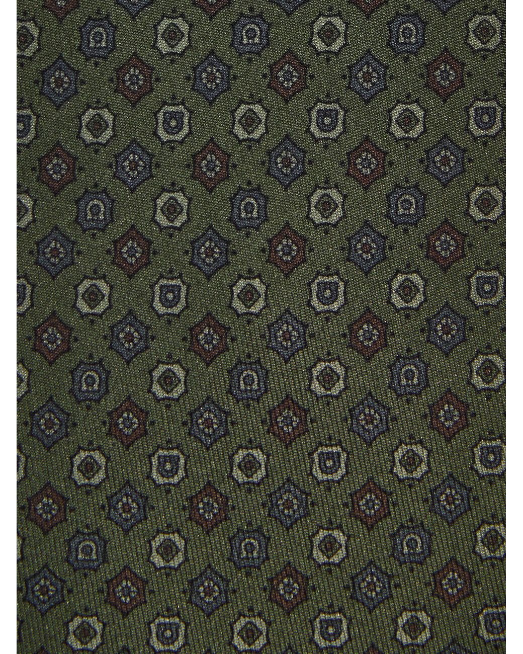 Ferragamo Green Micro Pattern Silk Tie for men