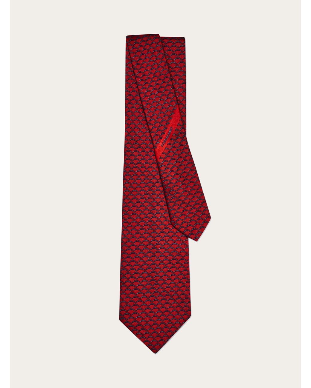 Ferragamo Red Archi Print Silk Tie for men