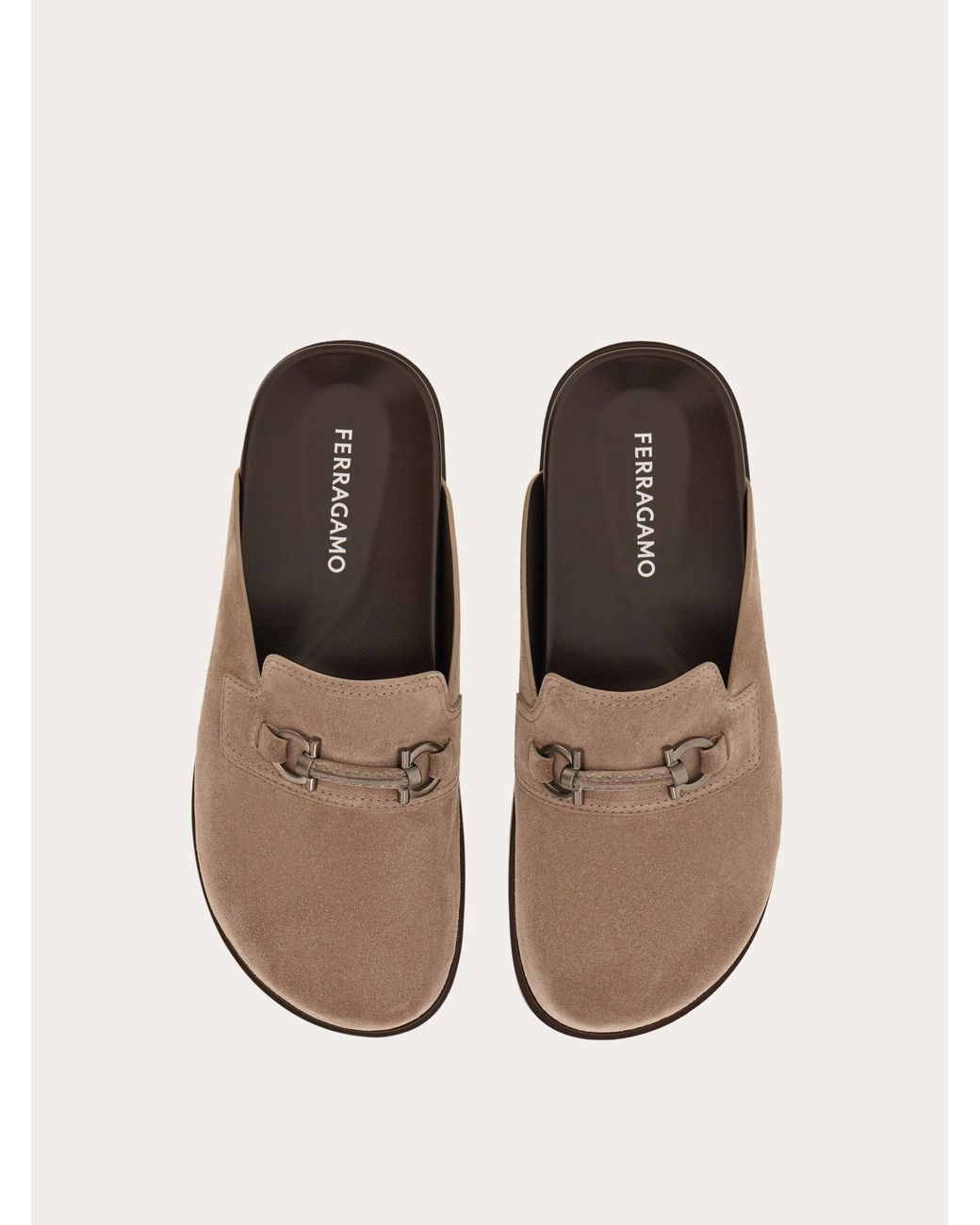 Ferragamo Natural Gancini Ornament Mule for men