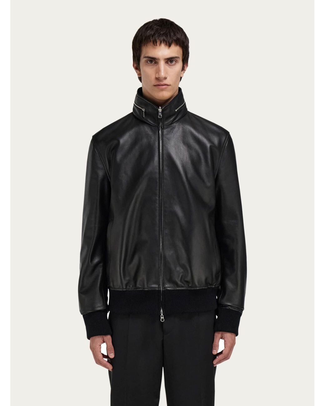 Ferragamo Black Reversible Nappa Blouson for men