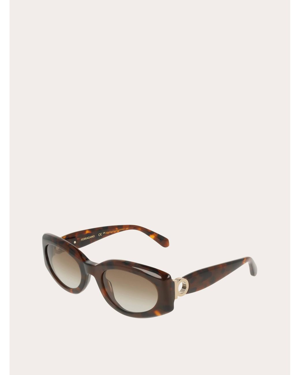 Ferragamo Natural Rectangular Frame Sunglasses