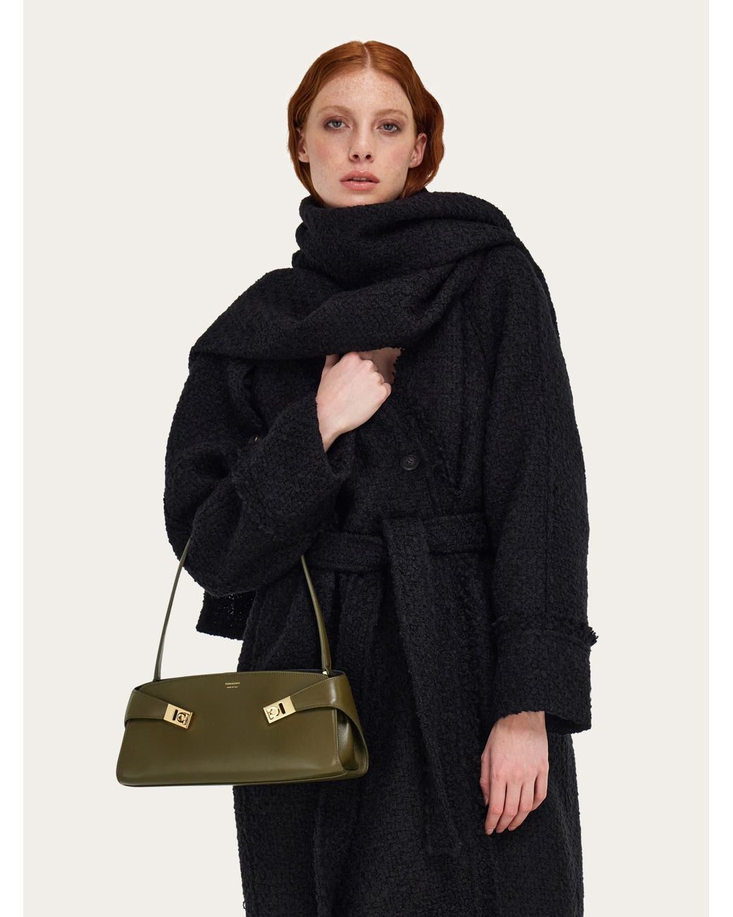 Ferragamo Green Hug East-West Shoulder Bag