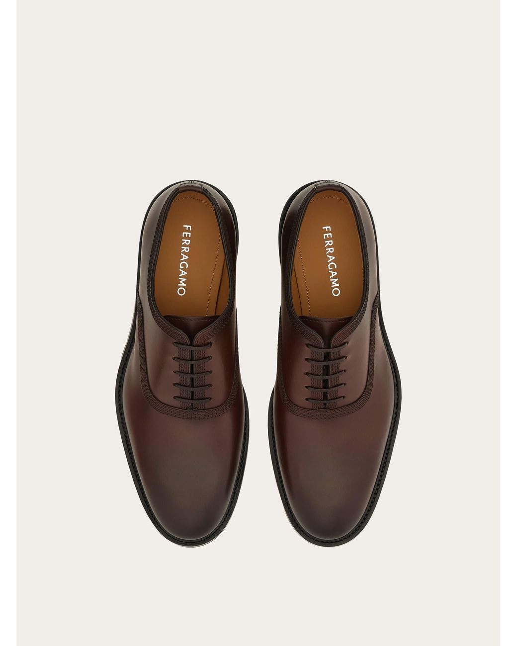 Ferragamo Brown Oxford Brogue With Chunky Tread for men