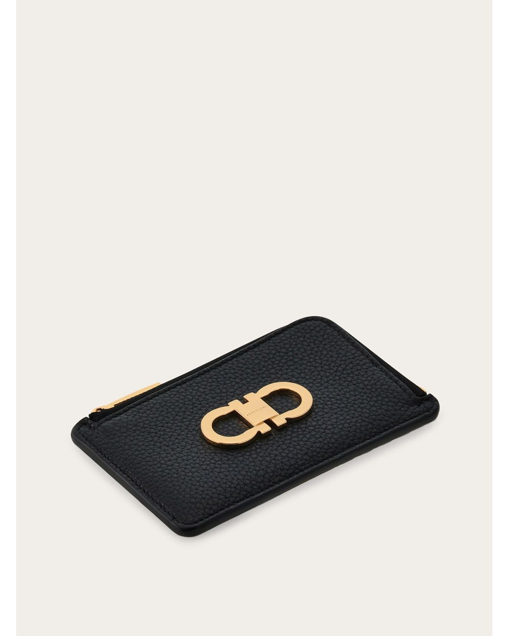 Ferragamo Black Credit Card Holder With Coin Purse