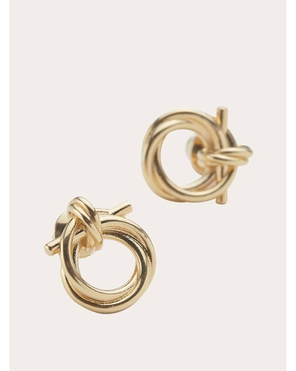Ferragamo Natural Twisted Gancini Earrings