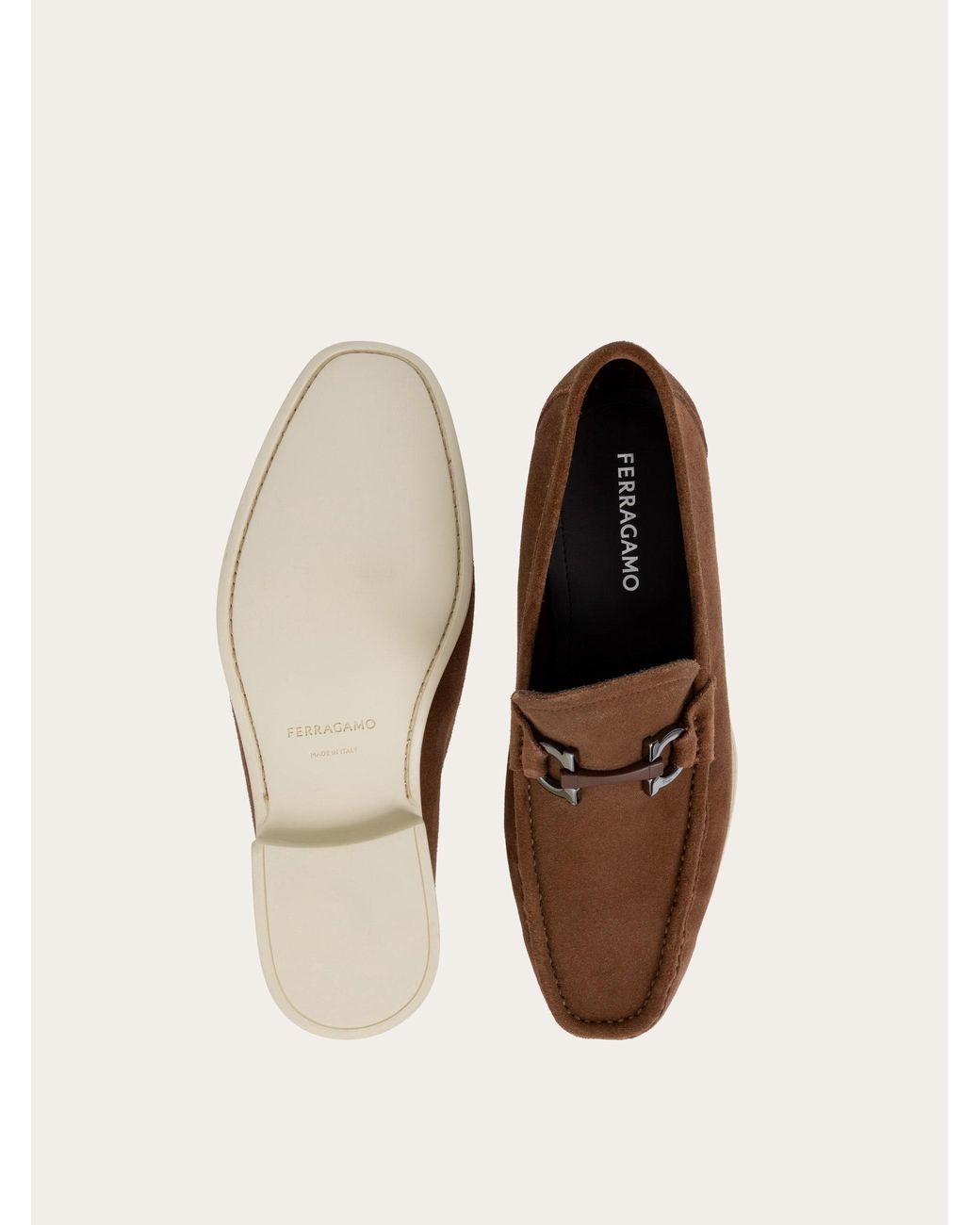 Ferragamo Brown Gancini Ornament Loafer for men