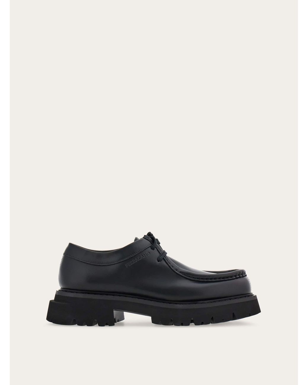 Ferragamo Lace Up Derby in White for Men | Lyst