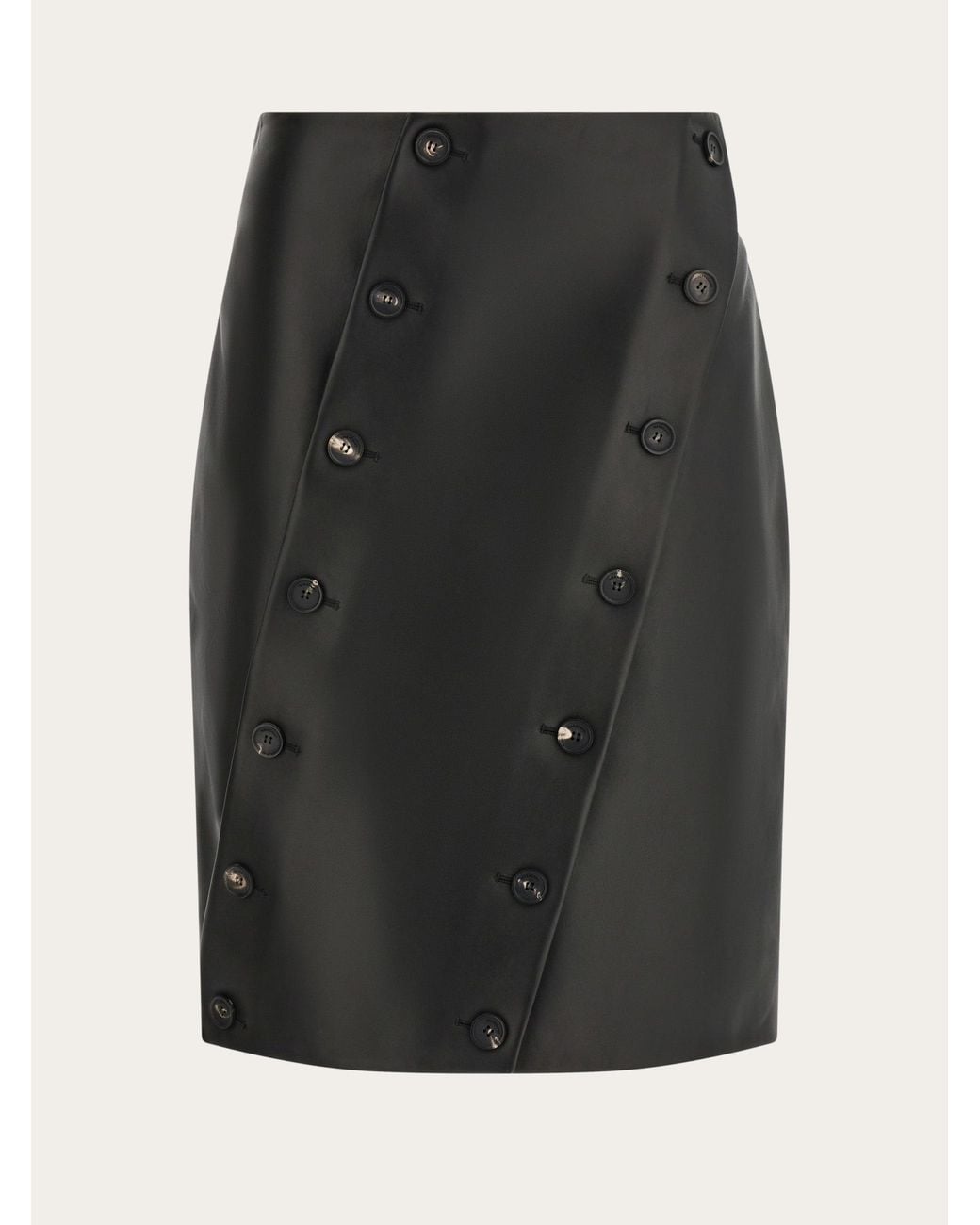 Ferragamo Black Nappa Skirt