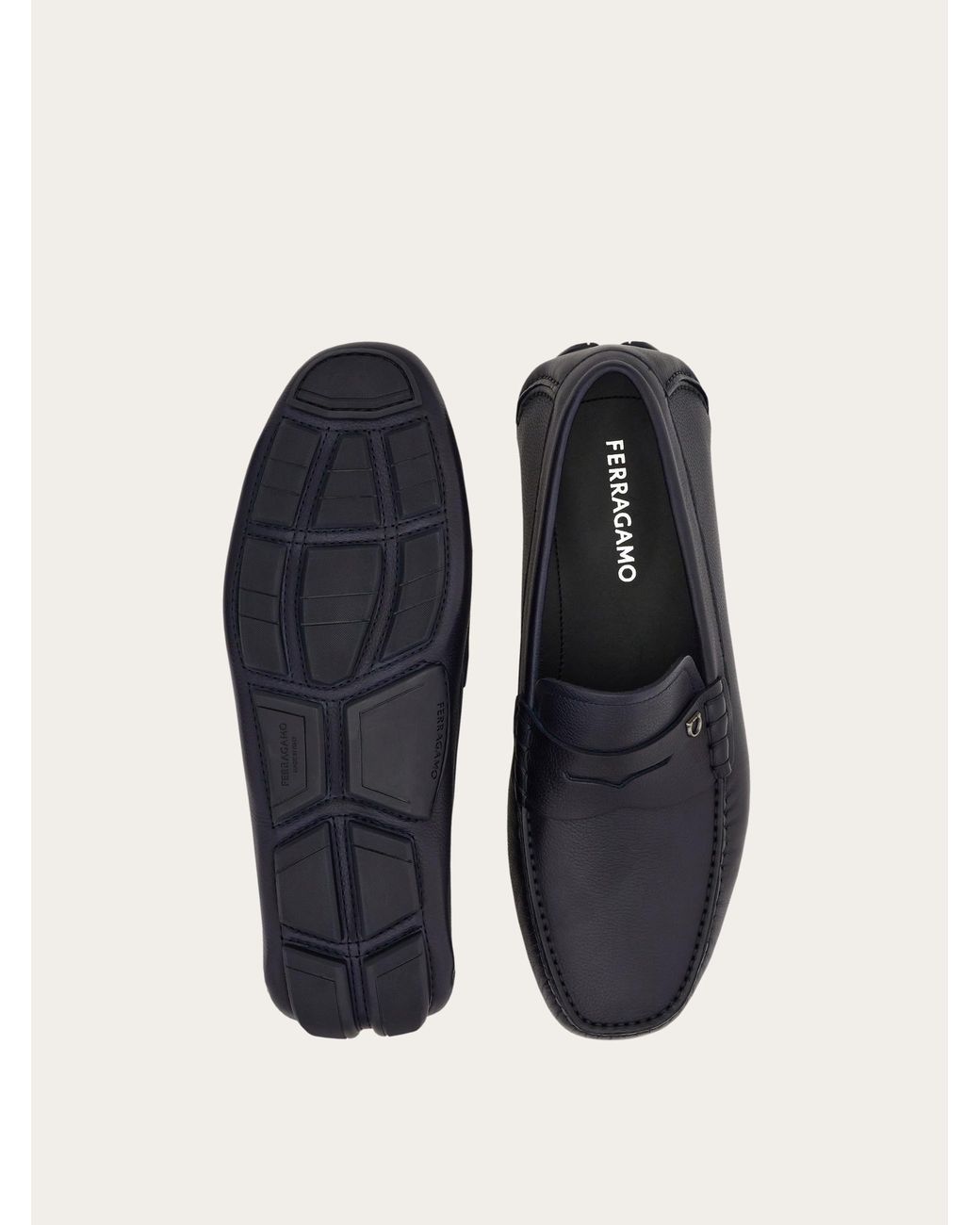 Ferragamo White Penny Driver for men