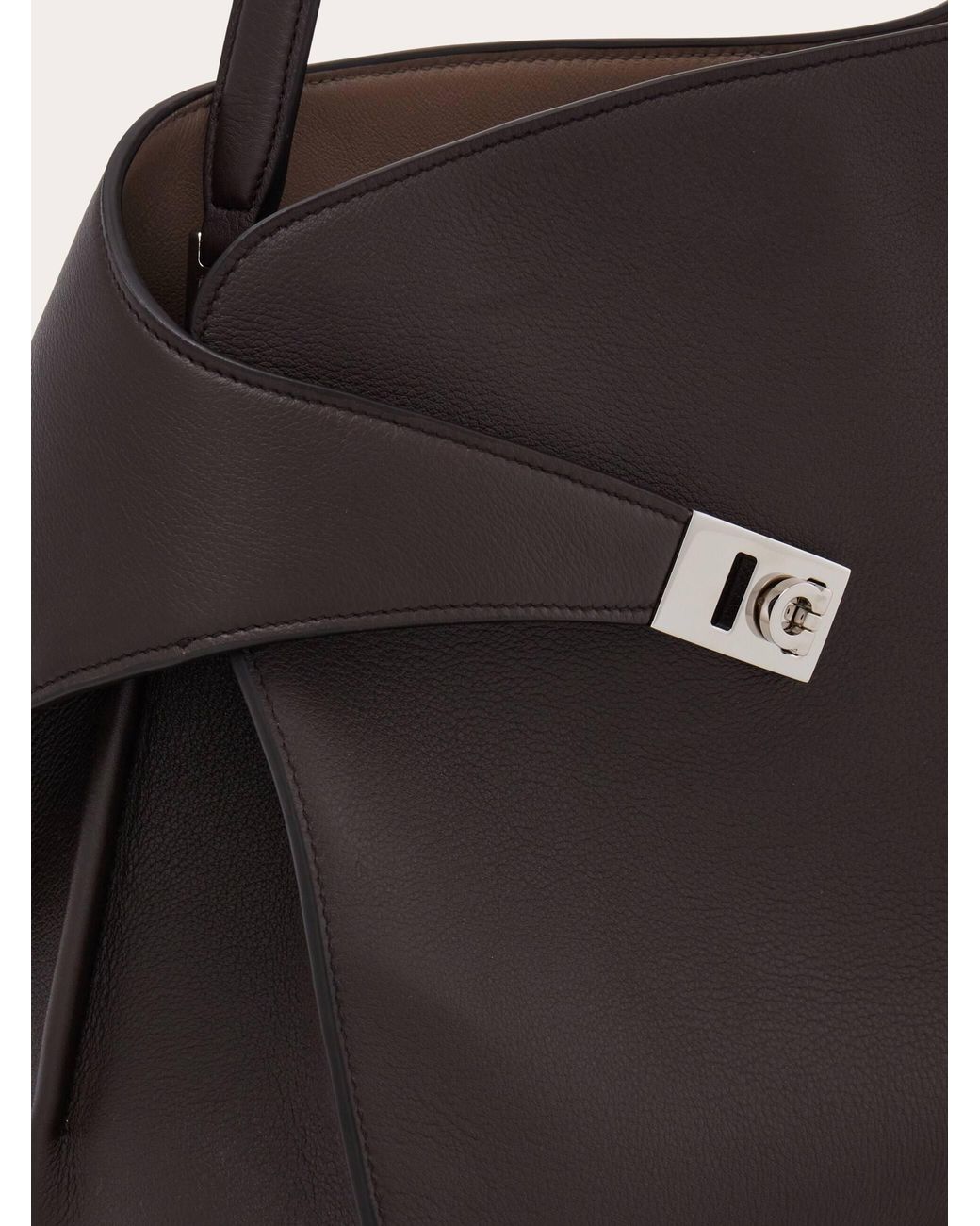 Ferragamo Black Hug Soft Bicolor Shoulder Bag (L)