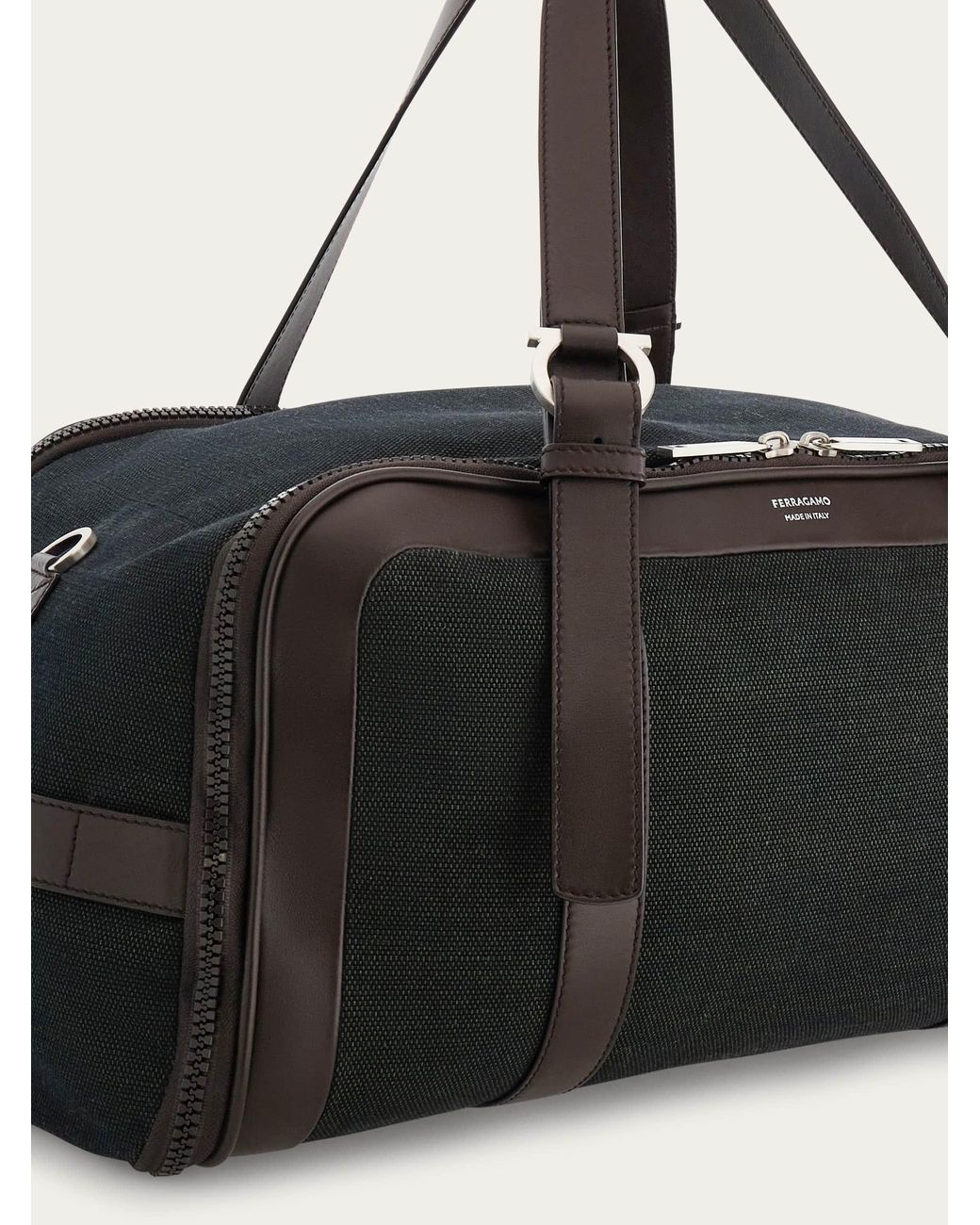 Ferragamo Black Foldable Weekend Bag for men