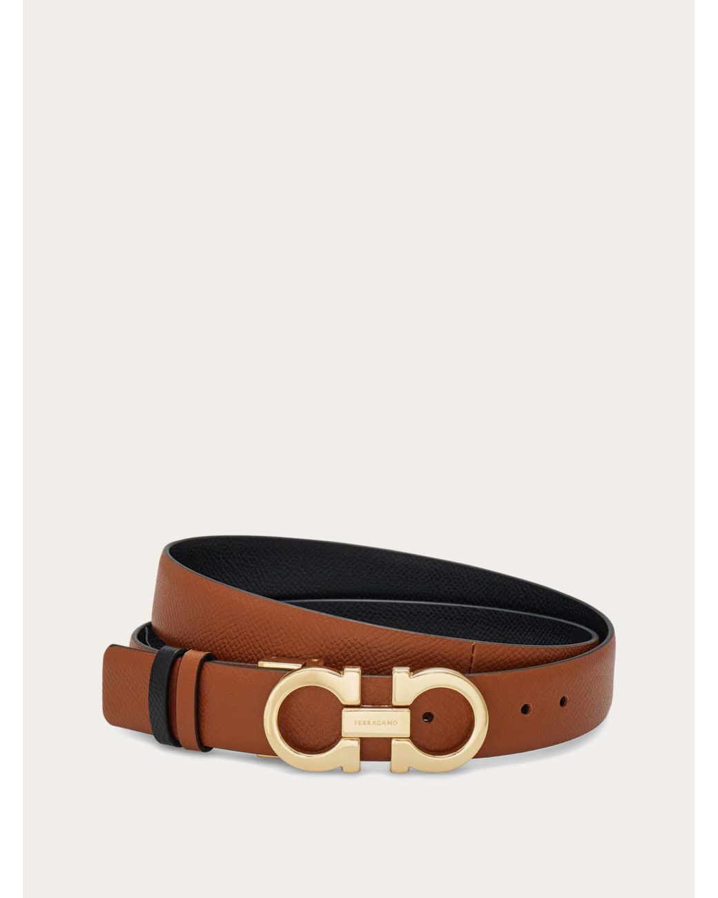 Ferragamo White Reversible And Adjustable Gancini Belt