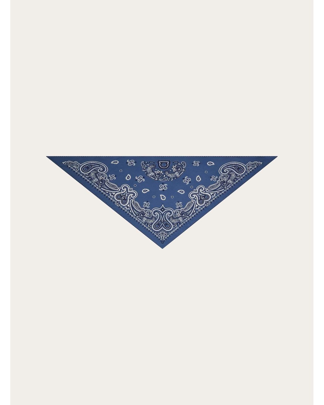 Ferragamo Blue Arabesque Print Triangle Scarf for men