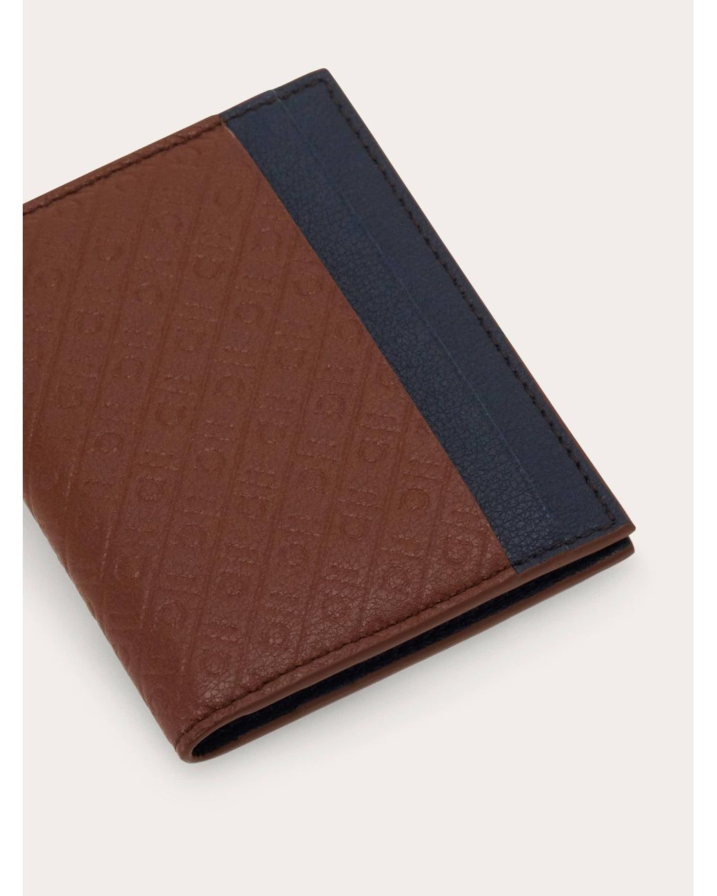 Ferragamo Brown Monogram Credit Card Holder for men