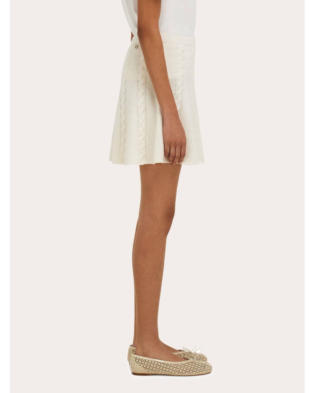 Ferragamo Natural Knitted Skirt