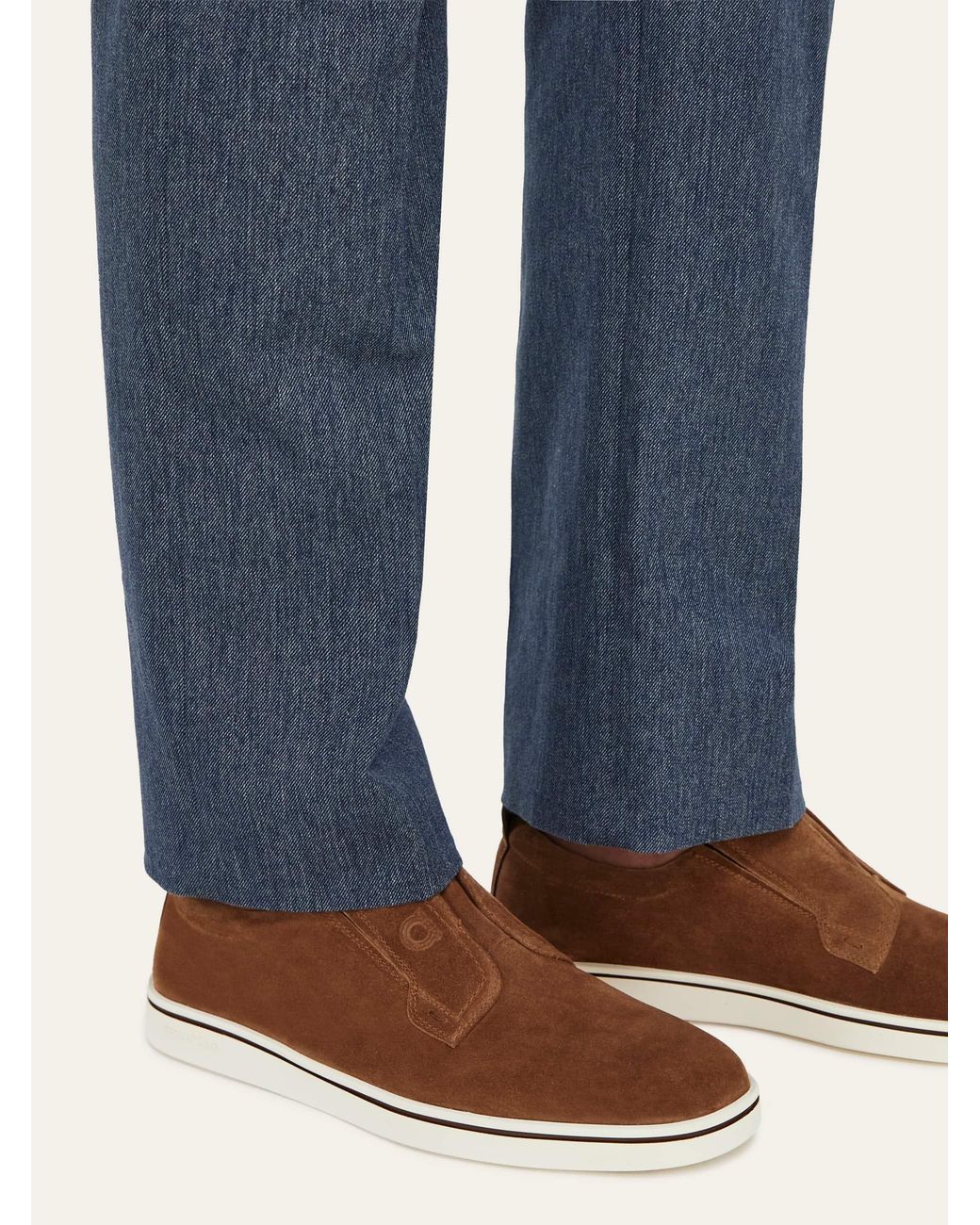 Ferragamo Brown Derby Slip-On for men