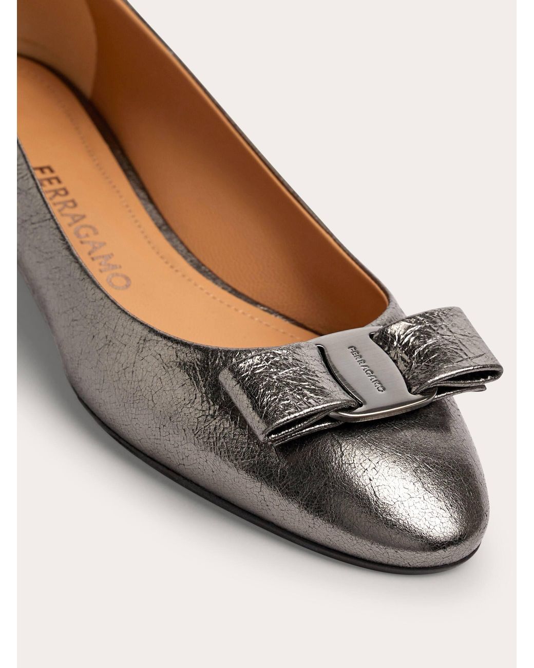 Ferragamo Gray Varina Ballet Flat
