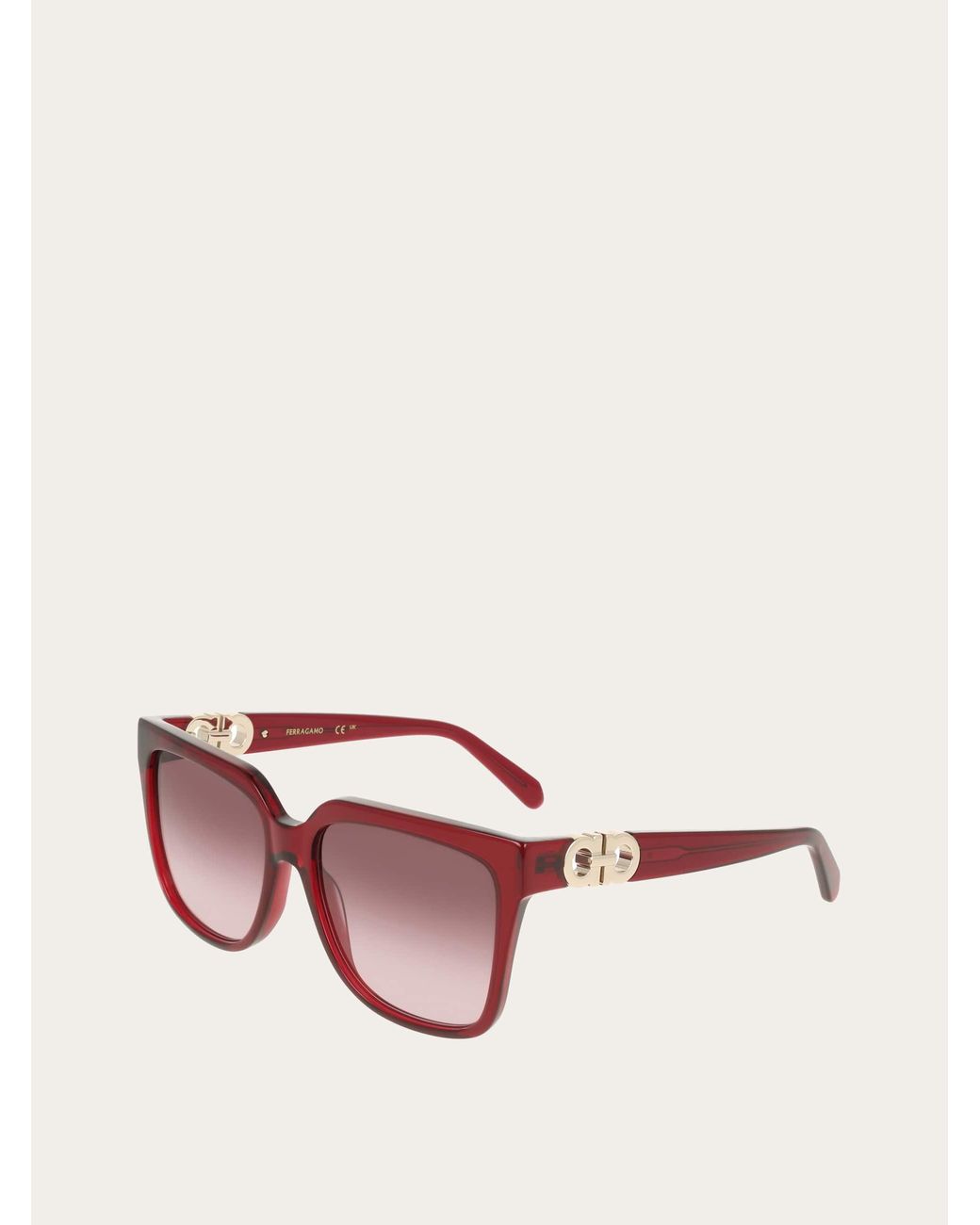 Ferragamo Pink Square Frame Sunglasses