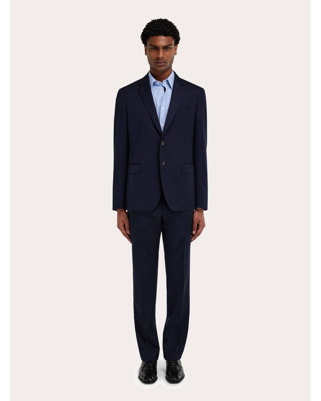 Ferragamo Blue Wool And Cashmere Faille Suit for men