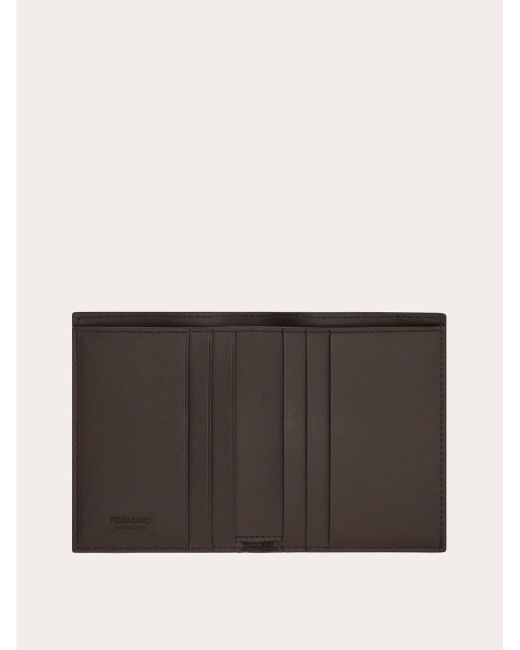 Ferragamo Brown Gancini Credit Card Holder for men