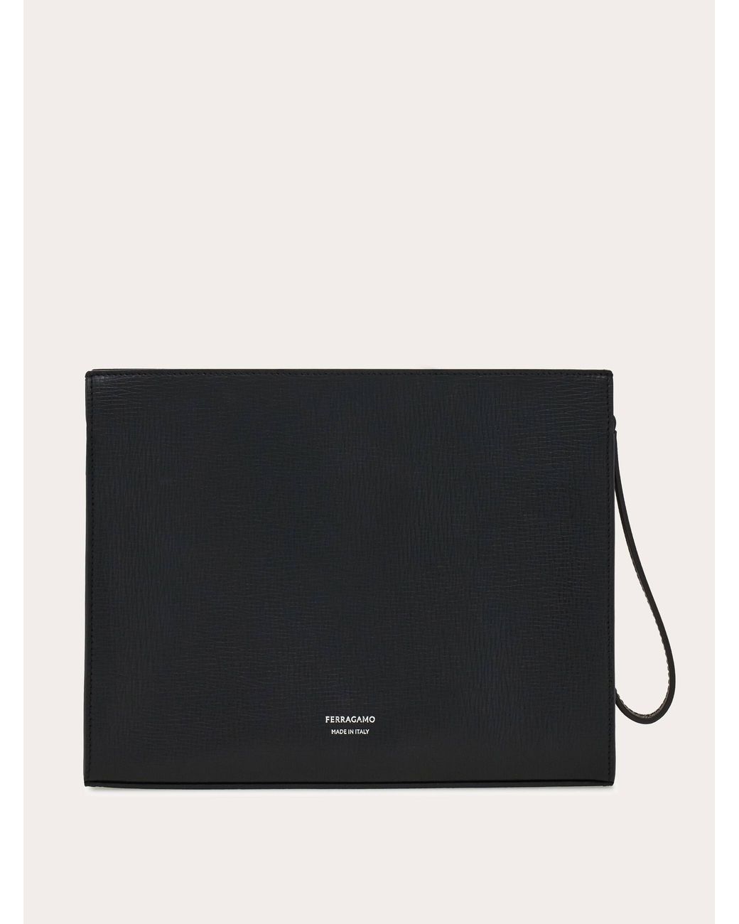 Uomo Pouch Gancini di Ferragamo in Black da Uomo