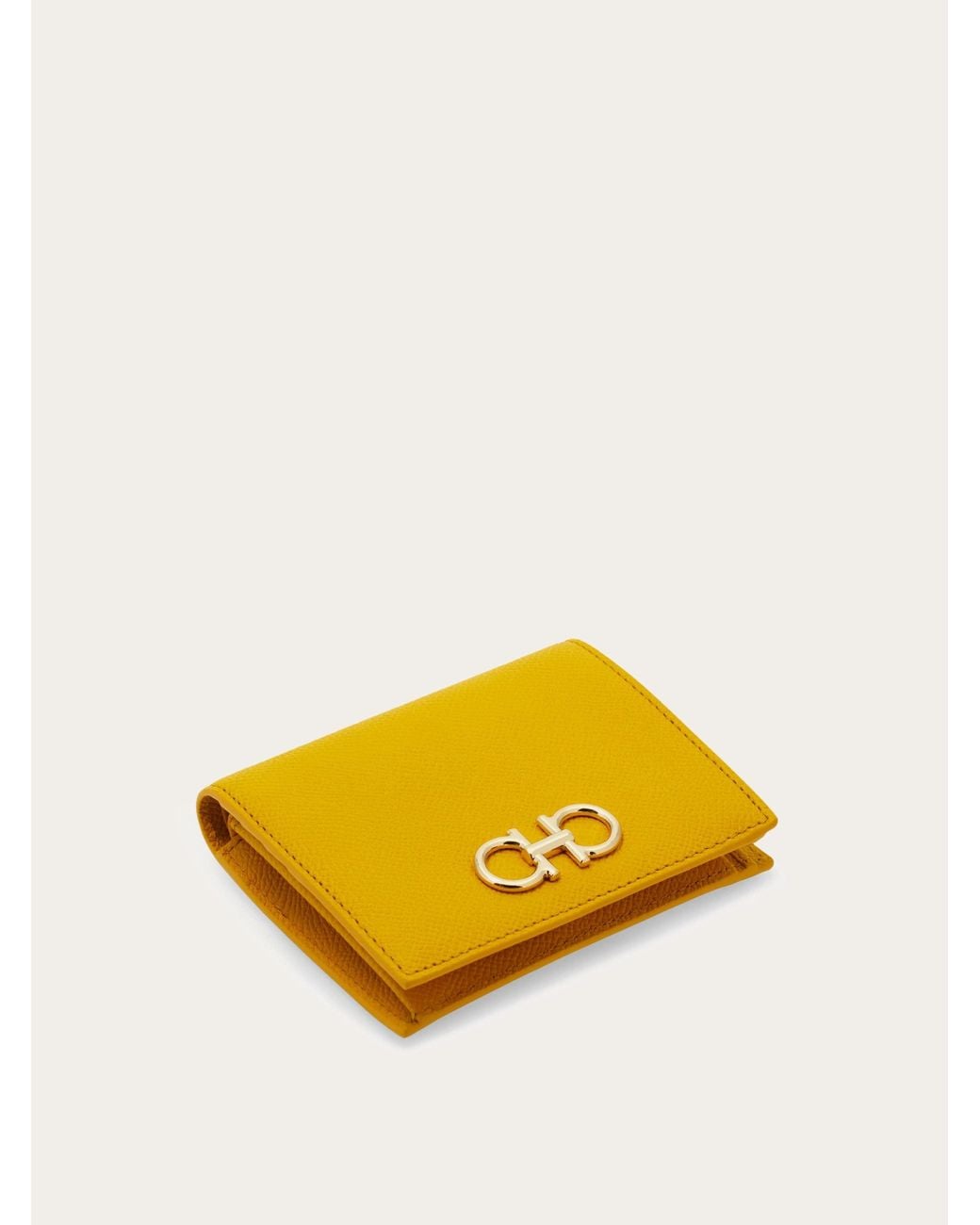 Ferragamo Yellow Gancini Compact Wallet
