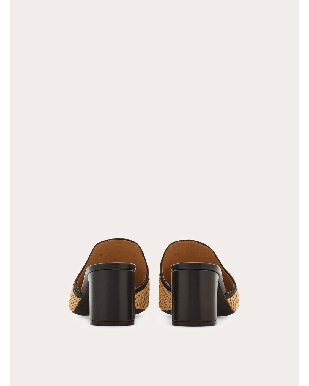 Ferragamo Natural Gancini Ornament Mid-Heel Slide .5