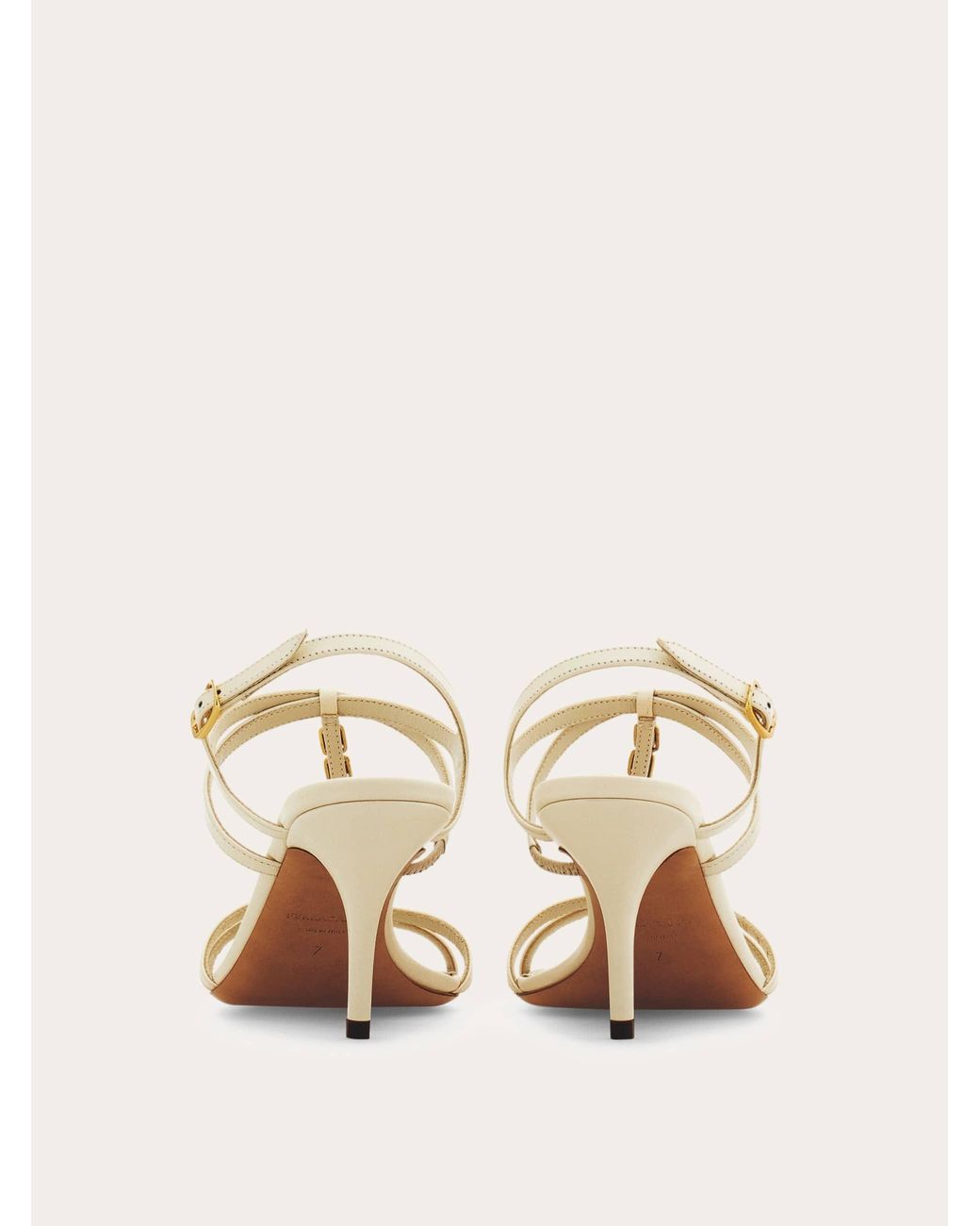 Ferragamo Natural Vara Chain T-Strap Sandal