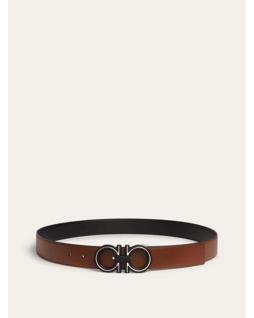 Ferragamo Brown Reversible And Adjustable Gancini Belt for men