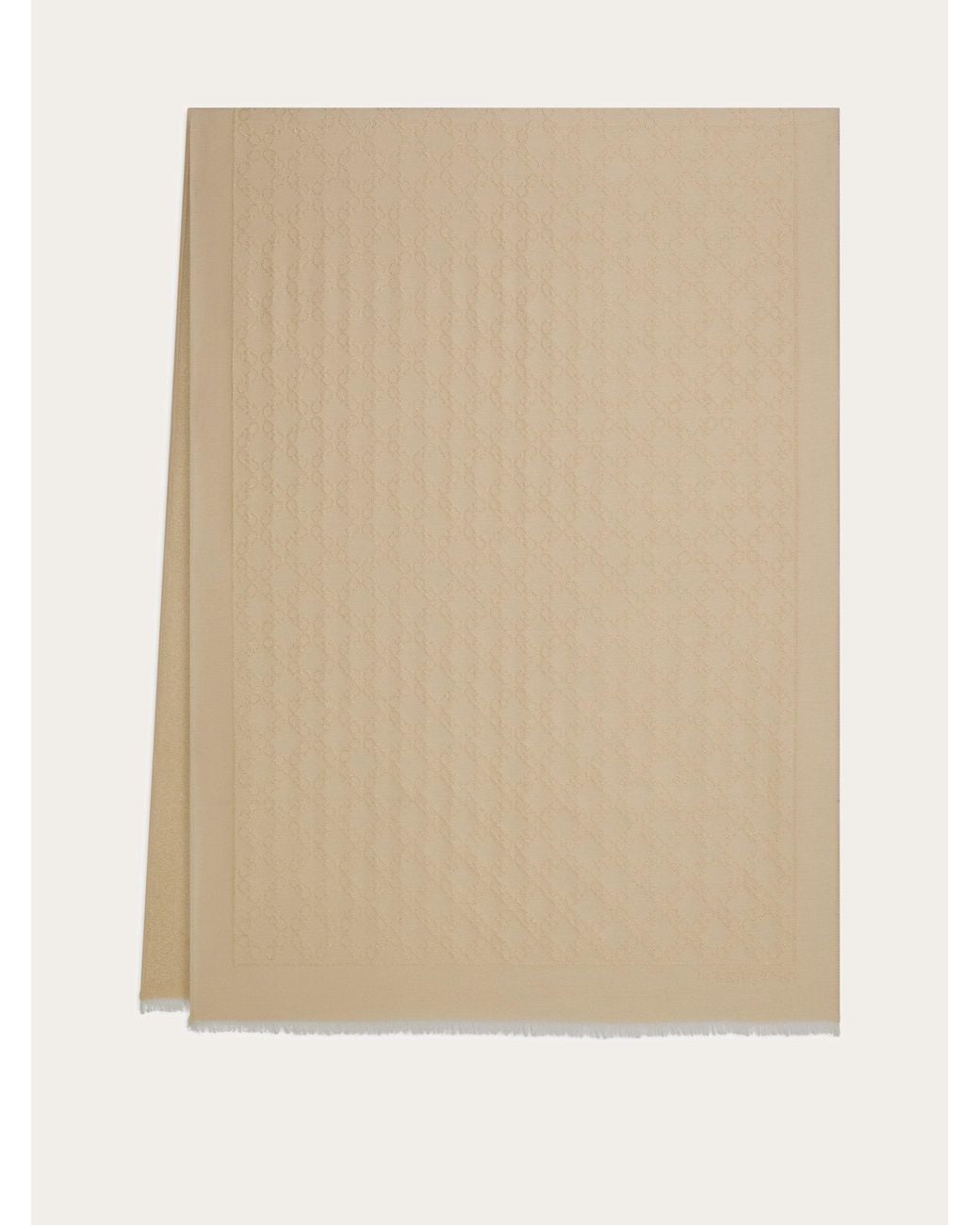Ferragamo Natural Gancini Jacquard Stole With Lurex