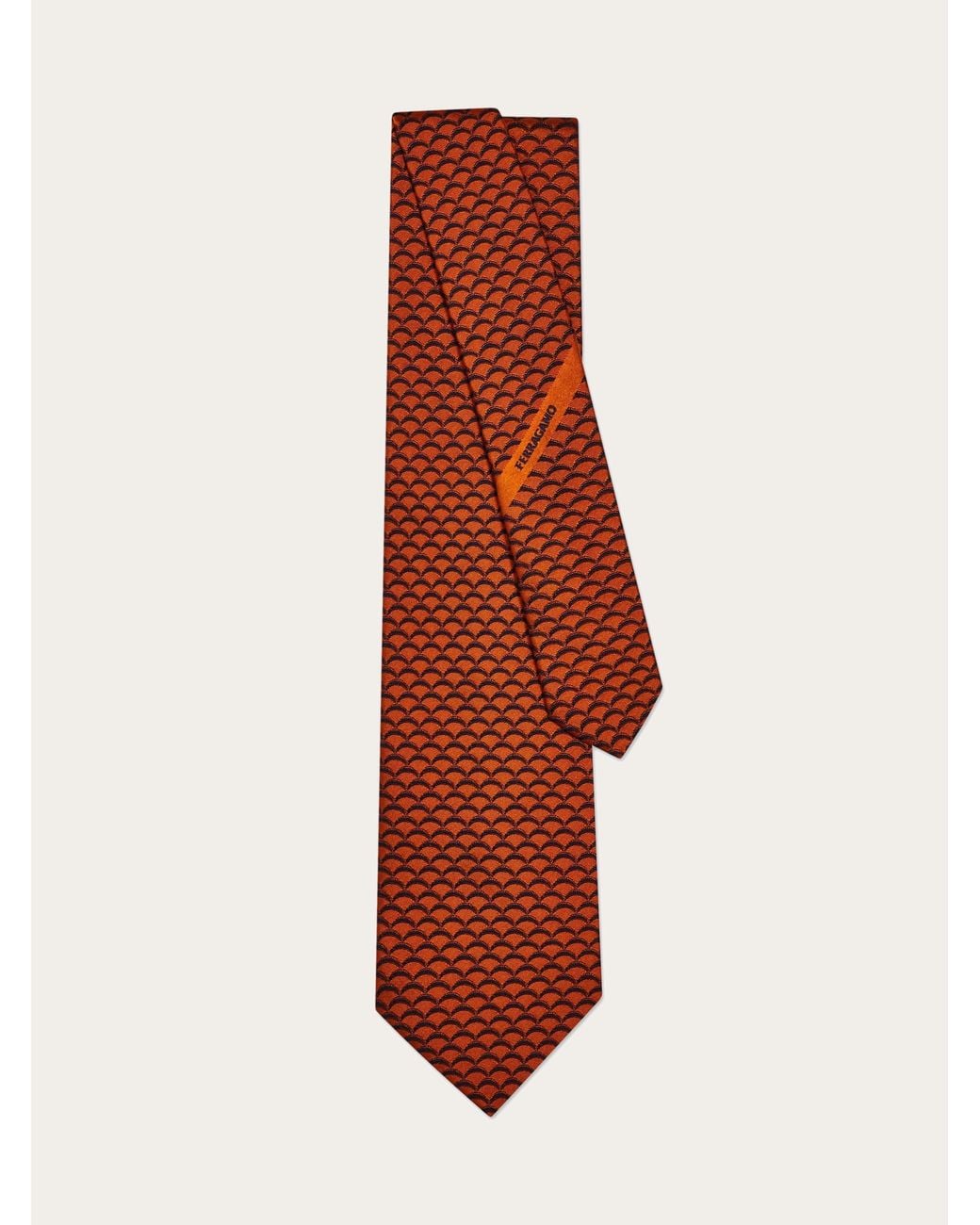 Ferragamo Red Archi Print Silk Tie for men