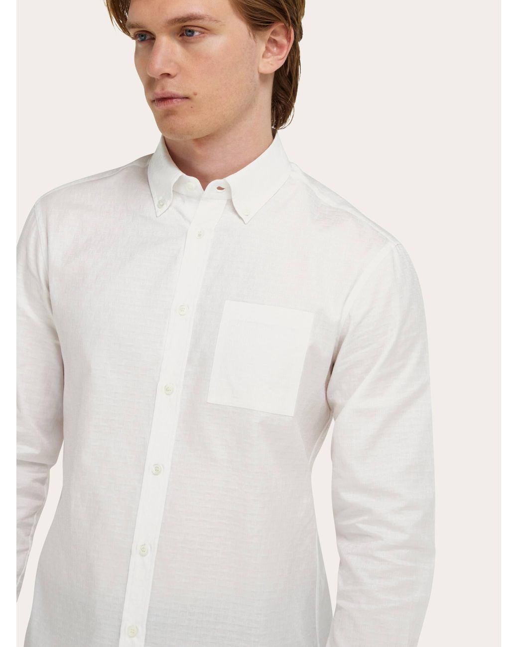 Ferragamo White Monogram Shirt for men