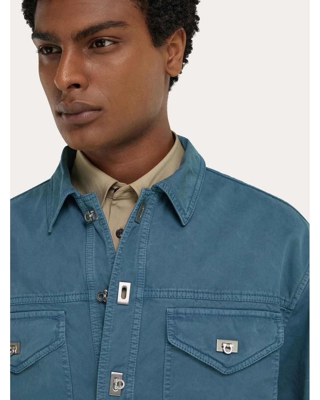 Ferragamo Blue Workwear Shirt for men