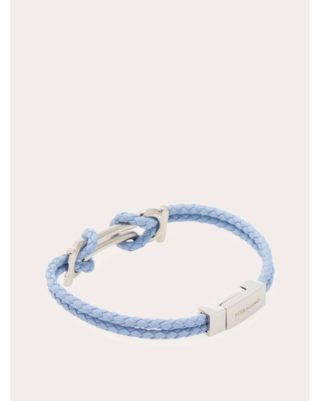 Ferragamo Blue Double Gancini Bracelet (18Cm) for men