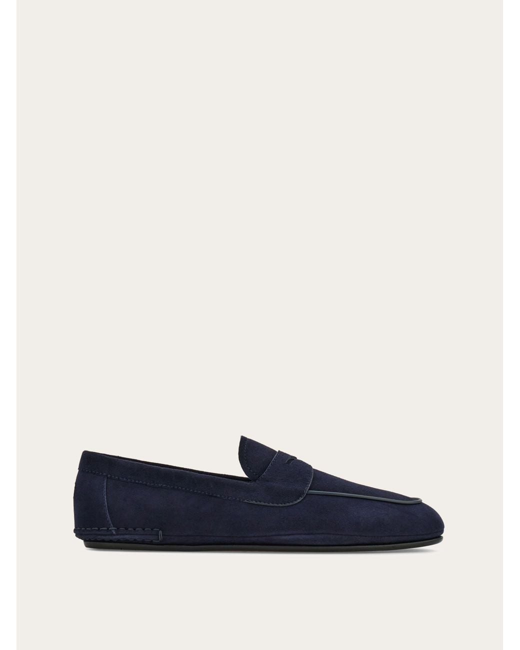 Ferragamo Blue Suede Loafer for men